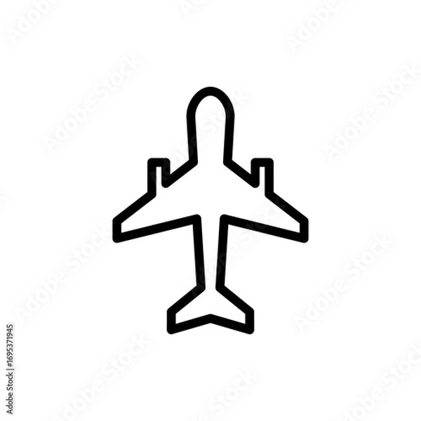 Obraz Plane icon symbol for apps and websites. Airplane sign and symbol. Flight transport symbol. Travel sign. aeroplane