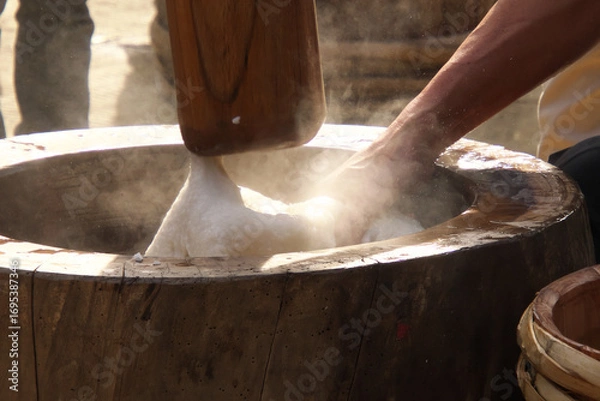 Obraz 餅つき　つき手と返し手の絶妙なタイミング