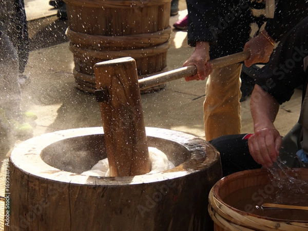 Obraz 餅つき　日本の年末の伝統行事