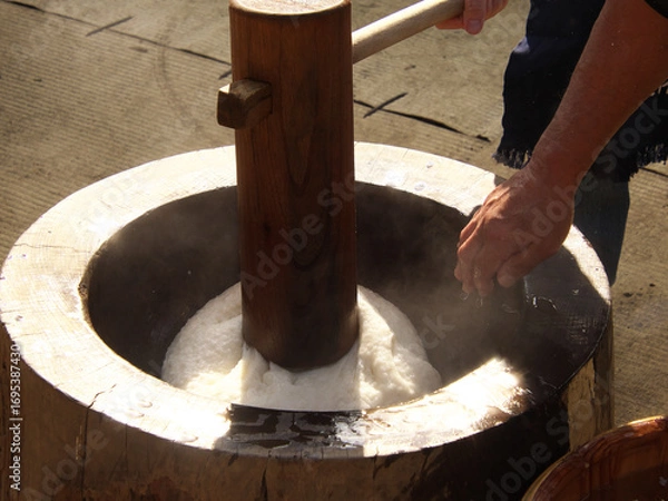 Obraz 餅つき　日本の年末の伝統行事