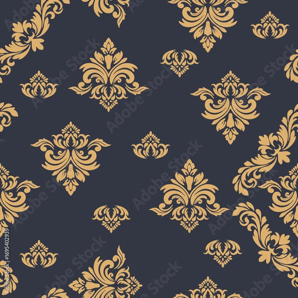 Obraz Luxurious Golden Damask Seamless Pattern