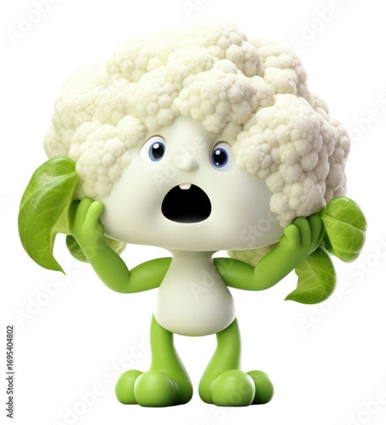 Obraz PNG Cauliflower vegetable cartoon white.