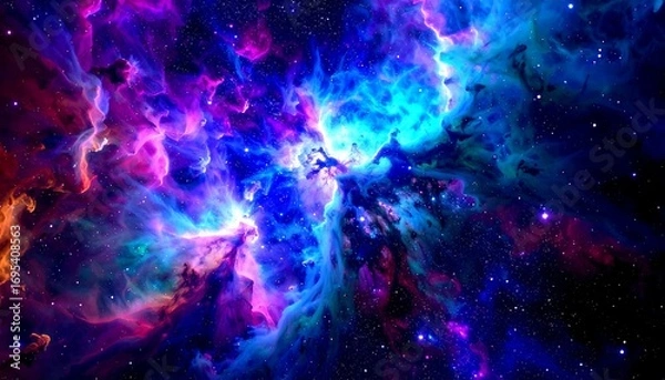 Fototapeta Colorful nebulae in deep space