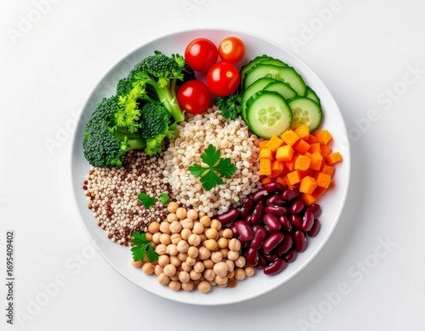 Fototapeta white beans and peas