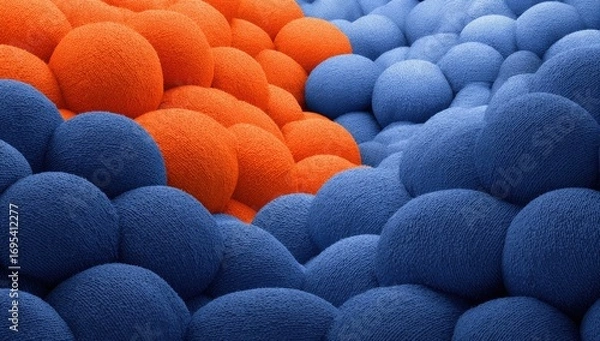 Fototapeta Textured spheres in contrasting colors.