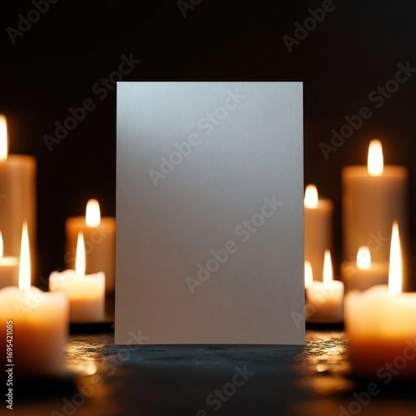 Fototapeta Candlelight Paper Mockup – Elegant PSD A4 Template with Smart Object