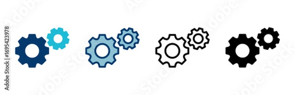 Fototapeta setting Icon vector isolated on white background. setting vector icon. Cog settings Icon Symbol. Gear
