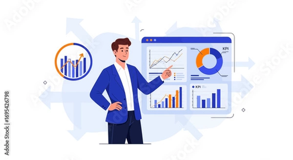 Obraz Business professional analyzing the growth of data analytics and business strategies