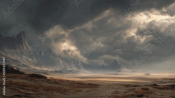 Obraz desolated landscape post apocalyptic