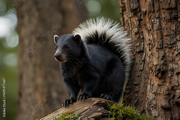Fototapeta skunk on tree