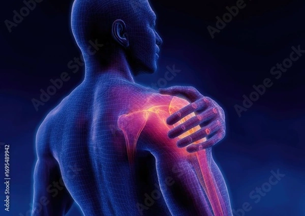 Obraz 3D anatomical illustration of a painful shoulder