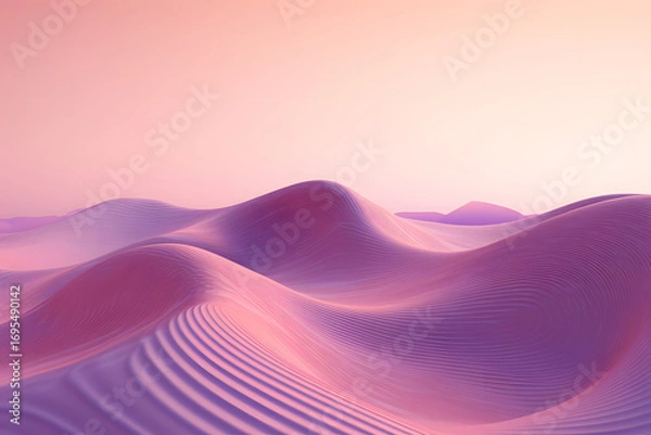 Obraz Abstract Pink Waveform Digital Landscape