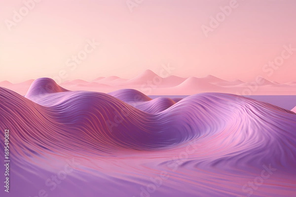 Obraz Abstract Pink Waveform Digital Landscape