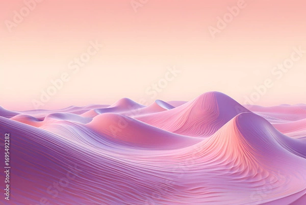 Obraz Abstract Pink Waveform Digital Landscape