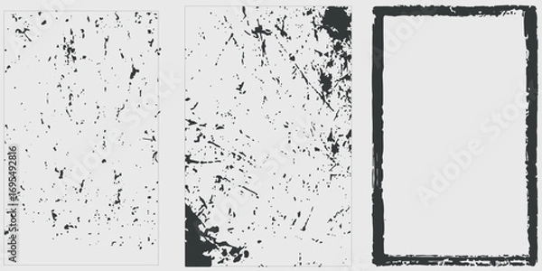 Fototapeta collection grunge old worn vintage texture. halftones background for poster, album, cover design. vector art