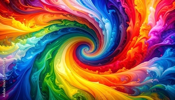 Fototapeta a colorful swirl of paint with many colors