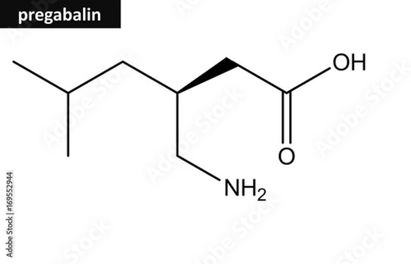 Fototapeta Pregabalin (Lyrica) - molecular structure
