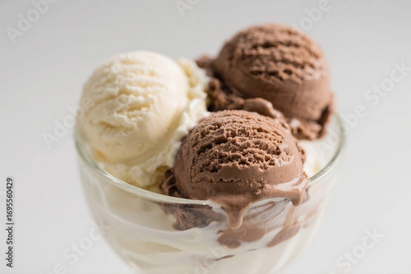 Fototapeta Melting Ice Cream Scoops with Soft Natural Lighting