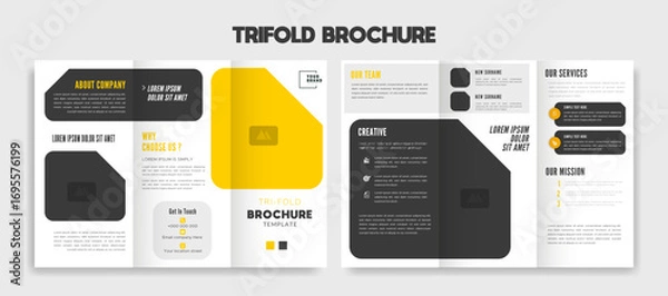 Obraz trifold brochure template design 