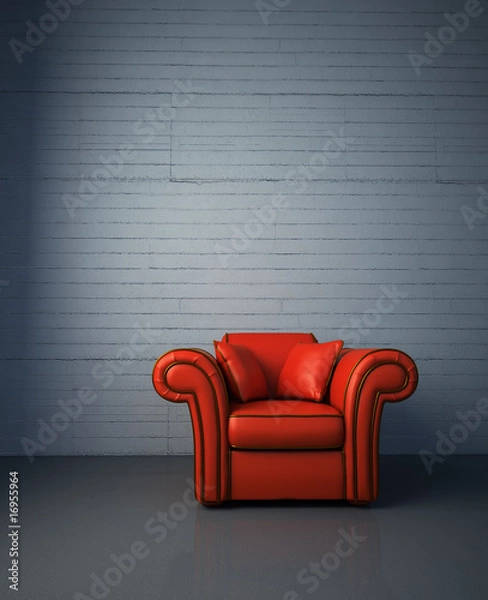 Obraz Red leather armchair