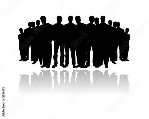Obraz vector people crowd silhouette