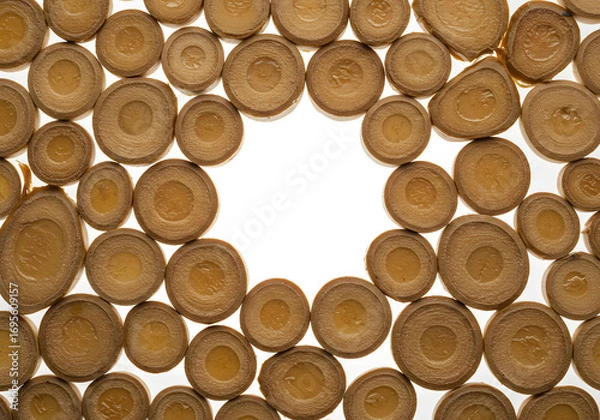 Fototapeta Wood slices circle pattern background