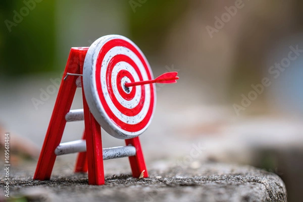 Fototapeta Step Ladder and Goals target