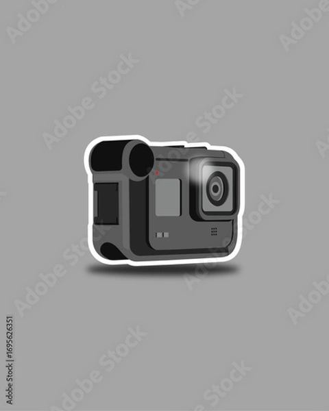 Fototapeta Flat vector action camera vector, mini camera icon