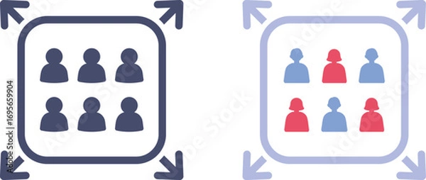 Fototapeta 空間キャパシティのモノクロとカラーのイラスト