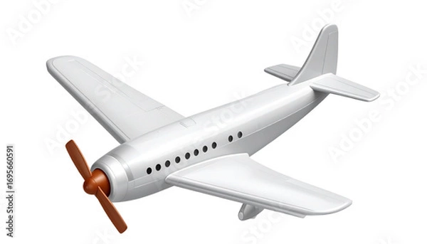 Obraz  toy airplane with detailed design and smooth finish, isolated on transparent background, PNG format.
