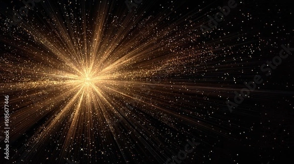 Fototapeta Radiant Golden Light Bursts Forth in an Abstract Cosmic Display of Stunning Visuals