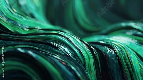 Fototapeta Mesmerizing Abstract Background with Green and Black Wavy Lines Creating a Stunning Visual Display