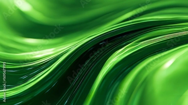 Fototapeta Abstract Organic Green Waves Background Illustration for Creative Design Projects and Promotional Materials