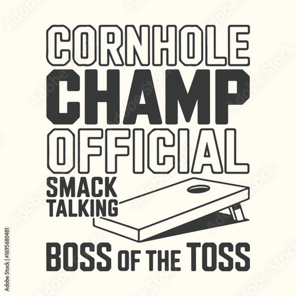 Fototapeta Vector art of cornhole champ official smack talking boss of the toss