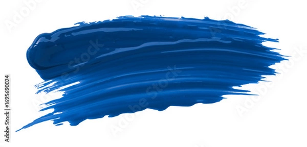 Fototapeta Blue brush watercolor isolated on transparent background