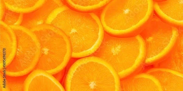 Obraz A close-up of freshly sliced oranges creating a vibrant and appetizing composition.