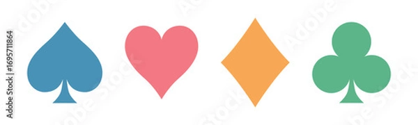 Obraz トランプのマーク、スペード、ハート、ダイヤ、クローバー