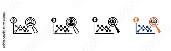 Fototapeta Competitor icon sheet multiple style collection