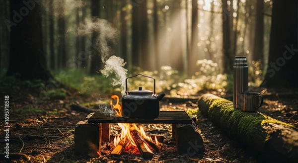 Obraz Morning Campfire Brewing Coffee