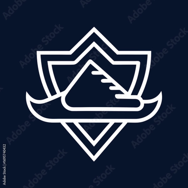 Fototapeta Minimal Ice Skate Outline Logo Design
