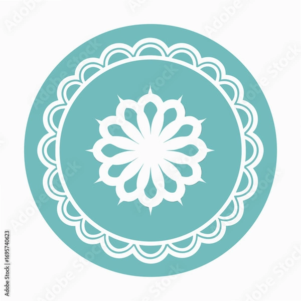 Fototapeta Minimal Lace Pattern Circle Logo Design