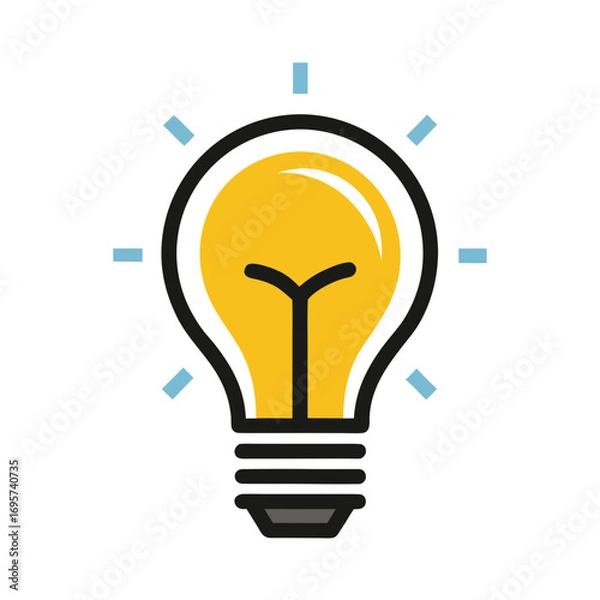 Fototapeta Minimal Light Bulb Idea Logo Design