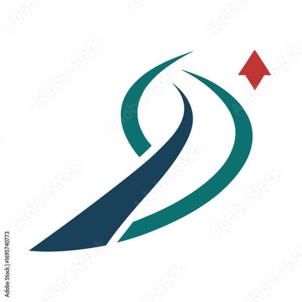 Fototapeta Minimal Location Path Line Logo Design
