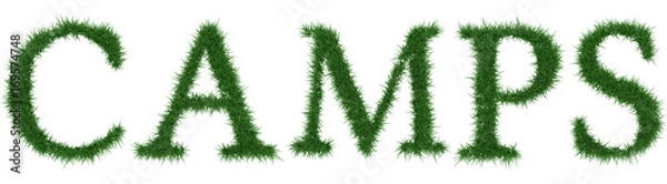 Fototapeta Camps - 3D rendering fresh Grass letters isolated on whhite background.