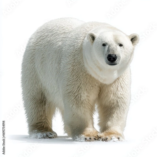 Fototapeta Majestic Polar Bear Standing on Snowy Ground in Arctic Landscape