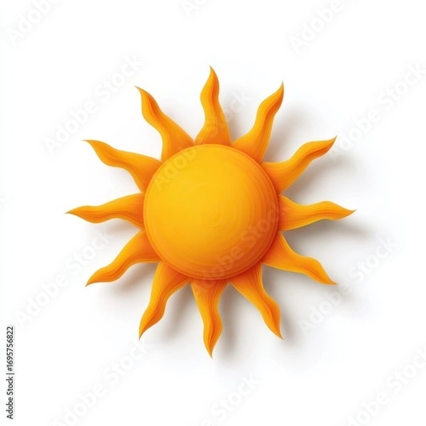 Fototapeta Bright and Cheerful Sun Icon with Radiant Rays for Summer Vibes