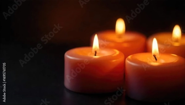 Fototapeta Serene Candlelight Flickering Candles Create a Peaceful Atmosphere for Relaxation and Meditation