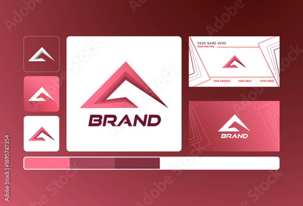 Fototapeta Modern, minimalist A Logo design and business card