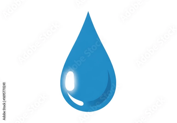 Fototapeta Water Drop Illustration Isolated on Black Background Represents Freshness