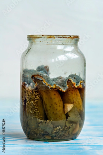 Fototapeta This is an image of a glass jar filled with a variety of items